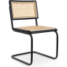 Buy Dining Chair - Vintage Design - Wood and Natural Rattan - Black - Bastral Black 60451 - in the UK
