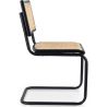 Dining Chair - Vintage Design - Wood and Natural Rattan - Black - Bastral image 7