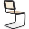Dining Chair - Vintage Design - Wood and Natural Rattan - Black - Bastral image 7