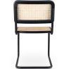 Dining Chair - Vintage Design - Wood and Natural Rattan - Black - Bastral image 7