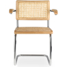 Buy Dining Chair with Armrests - Vintage Design - Wood and Rattan - Bruna Natural 60452 at Privatefloor