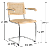 Buy Dining Chair with Armrests - Vintage Design - Wood and Rattan - Bruna Natural 60452 - prices