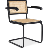 Buy Dining Chair with Armrests - Vintage - Wood and Rattan - Bastral Black 60453 - in the UK