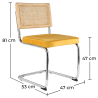 Buy Dining Chair - Upholstered in Velvet - Wood and Rattan - Martha Mustard 60454 - prices