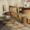Buy Dining Chair - Upholstered in Velvet - Wood and Rattan - Martha Mustard 60454 in the United Kingdom