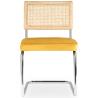 Buy Dining Chair - Upholstered in Velvet - Wood and Rattan - Martha Mustard 60454 at Privatefloor