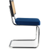 Buy Dining Chair - Upholstered in Velvet - Wood and Rattan - Hyre Dark blue 60455 home delivery