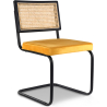 Buy Dining Chair - Upholstered in Velvet - Wood & Rattan - Puila Mustard 60456 - in the UK