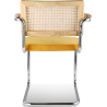 Buy Dining Chair with Armrests - Velvet Upholstery - Wood & Rattan - Martha Mustard 60457 - in the UK