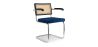 Wooden Dining Chair with Armrests - Velvet Upholstery - Wood & Rattan - Hyre image 7