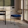Wooden Dining Chair with Armrests - Velvet Upholstery - Wood & Rattan - Hyre image 7