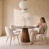 Dining Chair - Upholstered in Bouclé Fabric - Scandinavian Design - Evelyne image 7