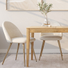 Buy Dining Chair in Scandinavian Design, upholstered in white boucle - Evelyne White 60460 in the United Kingdom