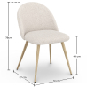 Buy Dining Chair - Upholstered in Bouclé Fabric - Scandinavian Design - Evelyne White 60460 - prices