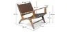 Armchair with Armrests - Boho Bali Design Armchair - Wood and Leather - Recia image 7