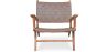 Armchair with Armrests - Boho Bali Design Armchair - Wood and Leather - Recia image 7