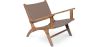 Armchair with Armrests - Boho Bali Design Armchair - Wood and Leather - Recia image 7