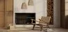 Armchair with Armrests - Boho Bali Design Armchair - Wood and Leather - Recia image 7