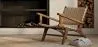 Armchair with Armrests - Boho Bali Design Armchair - Wood and Leather - Recia image 7