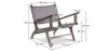 Armchair with Armrests - Boho Bali Design Armchair - Wood and Linen - Recia image 7