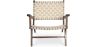 Armchair with Armrests - Boho Bali Design Armchair - Wood and Linen - Recia image 7