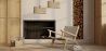 Armchair with Armrests - Boho Bali Design Armchair - Wood and Linen - Recia image 7