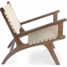 Buy Lounge Chair with Armrests - Boho Bali Design Chair - Wood & Linen - Recia Beige 60467 home delivery