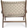 Buy Lounge Chair with Armrests - Boho Bali Design Chair - Wood & Linen - Recia Beige 60467 with a guarantee
