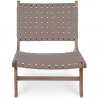 Buy Lounge Chair - Boho Bali Design Chair - Wood and Leather - Recia Brown 60469 home delivery