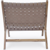 Buy Lounge Chair - Boho Bali Design Chair - Wood and Leather - Recia Brown 60469 - in the UK