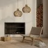 Armchair - Boho Bali Design Armchair - Wood and Leather - Recia image 7
