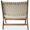 Buy Armchair, Bali Boho Style, Linen and Teak Wood  - Recia Beige 60470 - in the UK