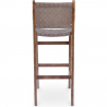 Buy Wooden Bar Stool - Boho Bali Design - Leather - Recia Brown 60471 - in the UK