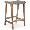 Wooden Stool - Boho Bali Design - Leather - Recia image 7
