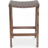 Buy Wooden Stool - Boho Bali Design - Leather - Recia Brown 60472 at Privatefloor