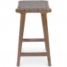 Buy Wooden Stool - Boho Bali Design - Leather - Recia Brown 60472 home delivery