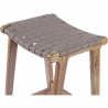 Buy Wooden Stool - Boho Bali Design - Leather - Recia Brown 60472 with a guarantee