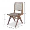 Buy Cannage Dining Chair, Bali Boho Style, Rattan and Teak Wood - Breya Natural 60474 - prices