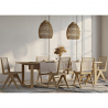 Buy Cannage Dining Chair, Bali Boho Style, Rattan and Teak Wood - Breya Natural 60474 - prices