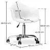 Office Chair with Armrests - Swivel Desk Chair with Castors - Grev image 7