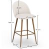 Stool Upholstered in Bouclé Fabric - Scandinavian Design - Evelyne image 7