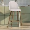 Stool Upholstered in Bouclé Fabric - Scandinavian Design - Evelyne image 7