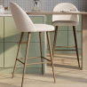 Buy Stool Upholstered in Bouclé Fabric - Scandinavian Design - Evelyne White 60482 - prices