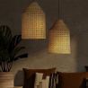 Rattan Ceiling Lamp - Boho Bali Design Pendant Lamp - Fai image 7