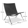Buy Lounge Chair - Design Chair - Leather - Buyo Black 16827 - in the UK