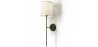 Lamp Wall Light - Black with Fabric Shade - Dena image 7