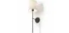 Lamp Wall Light - Black with Fabric Shade - Dena image 7