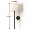 Lamp Wall Light - Black with Fabric Shade - Dena image 7