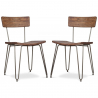 Buy Pack of 2 Wooden Dining Chairs - Industrial Design - Hairpin Silver 60531 - in the UK
