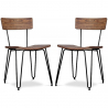 Buy Pack of 2 Wooden Dining Chairs - Industrial Design - Hairpin Silver 60531 - prices